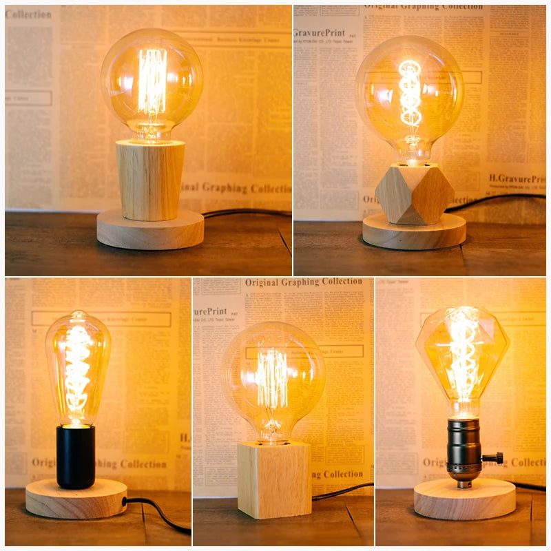 Lampe de chevet en bois