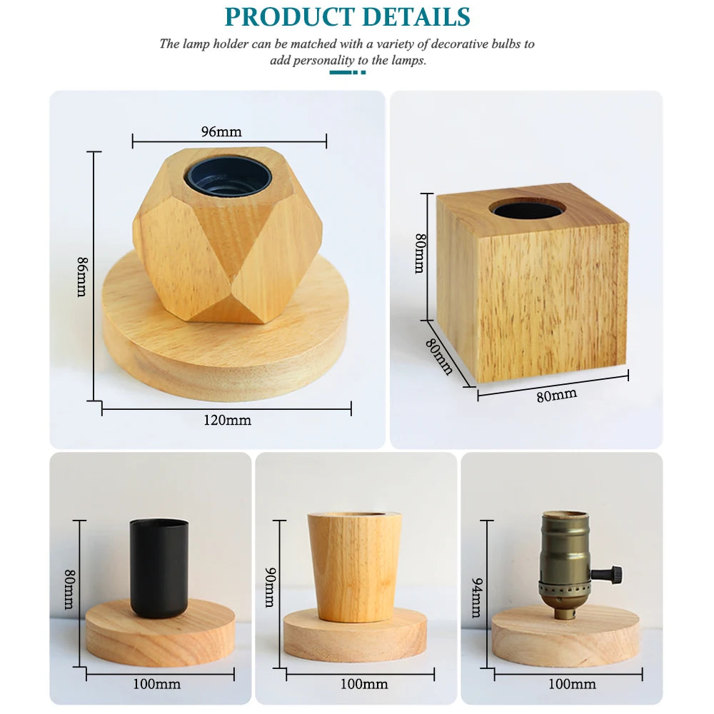 Lampe de chevet en bois