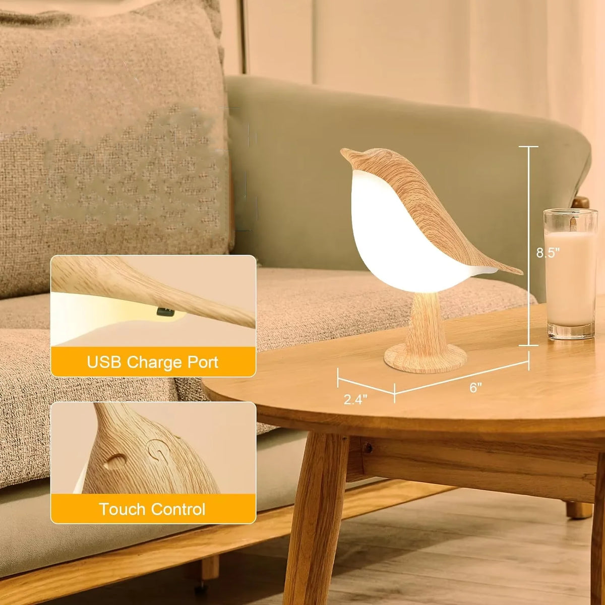 Lampe de chevet bois flotte