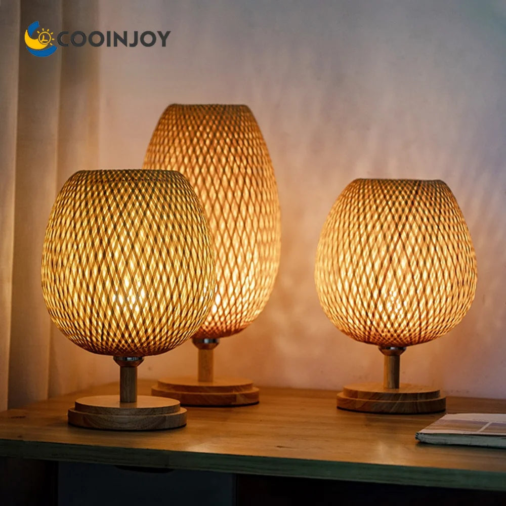 Lampe de chevet rotin