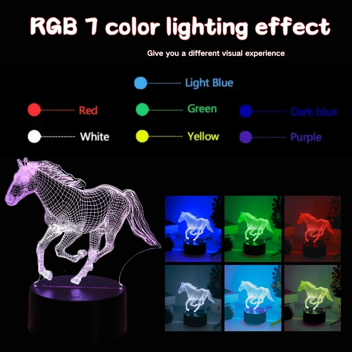Lampe de chevet cheval