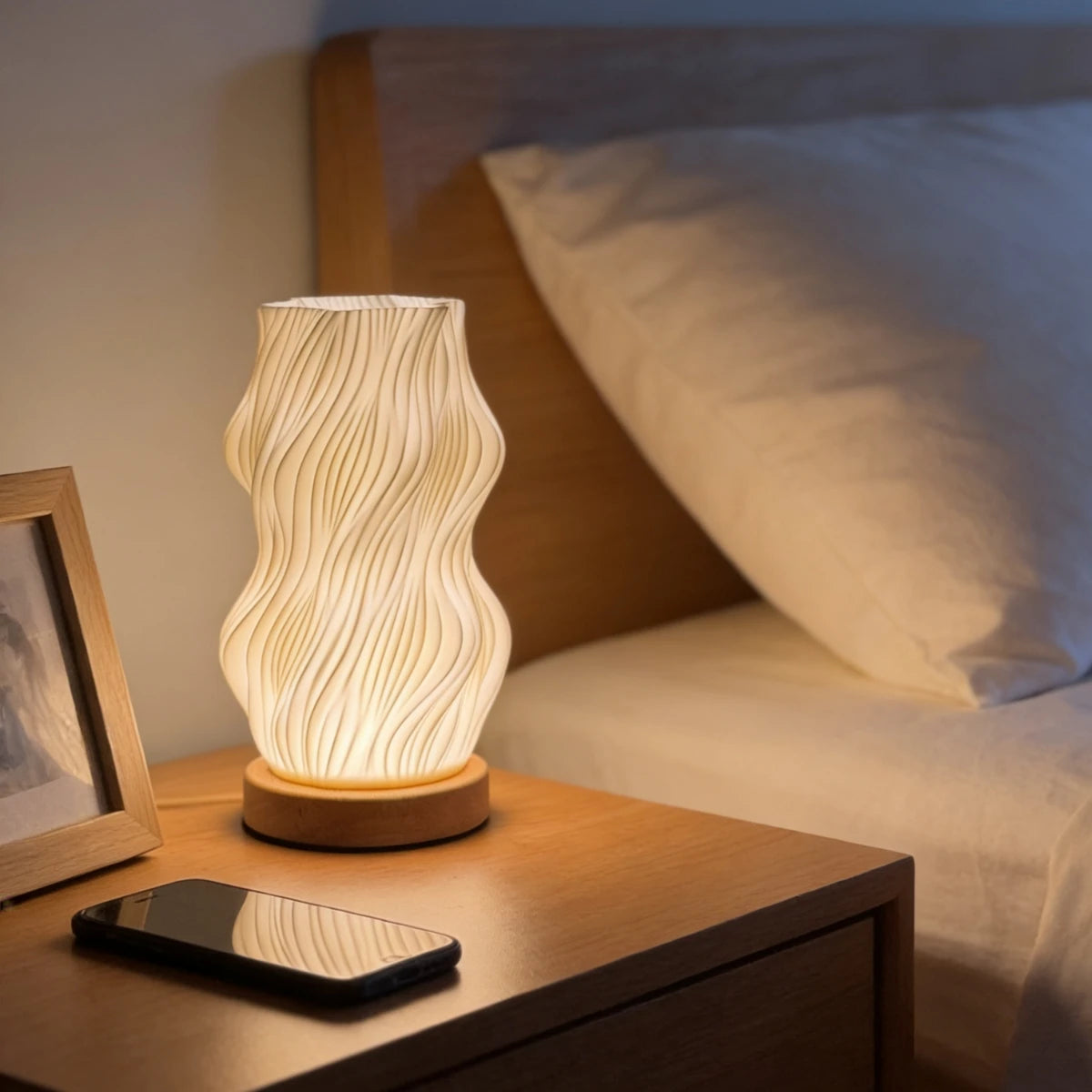 Lampe de chevet beige