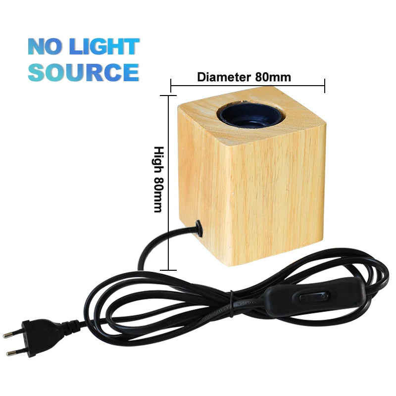 Lampe de table rétro en bois