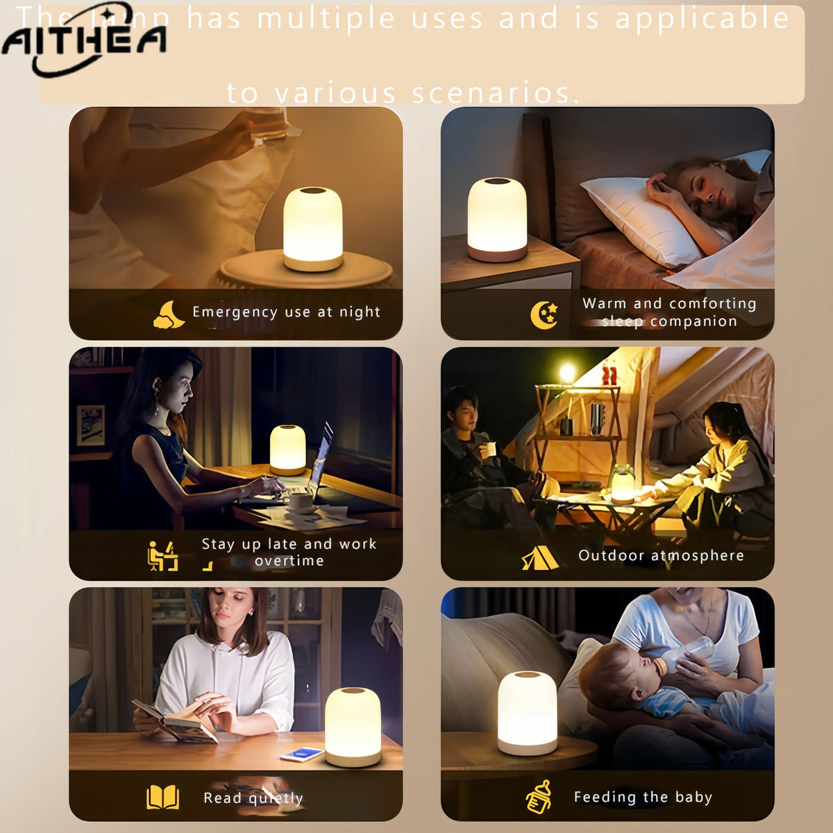 Lampe de chevet touche