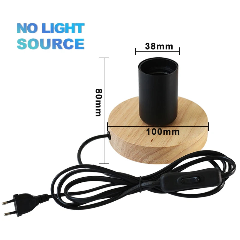 Lampe de table rétro en bois