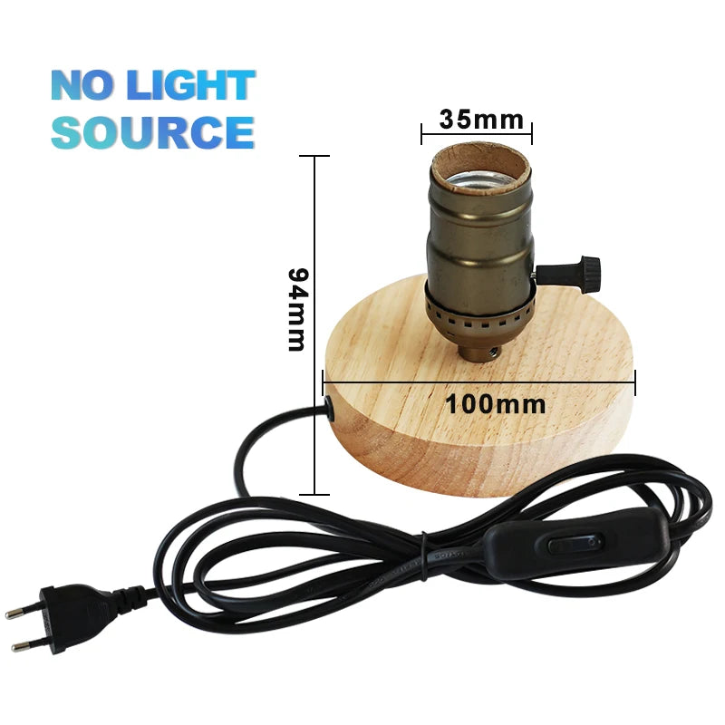 Lampe de table rétro en bois