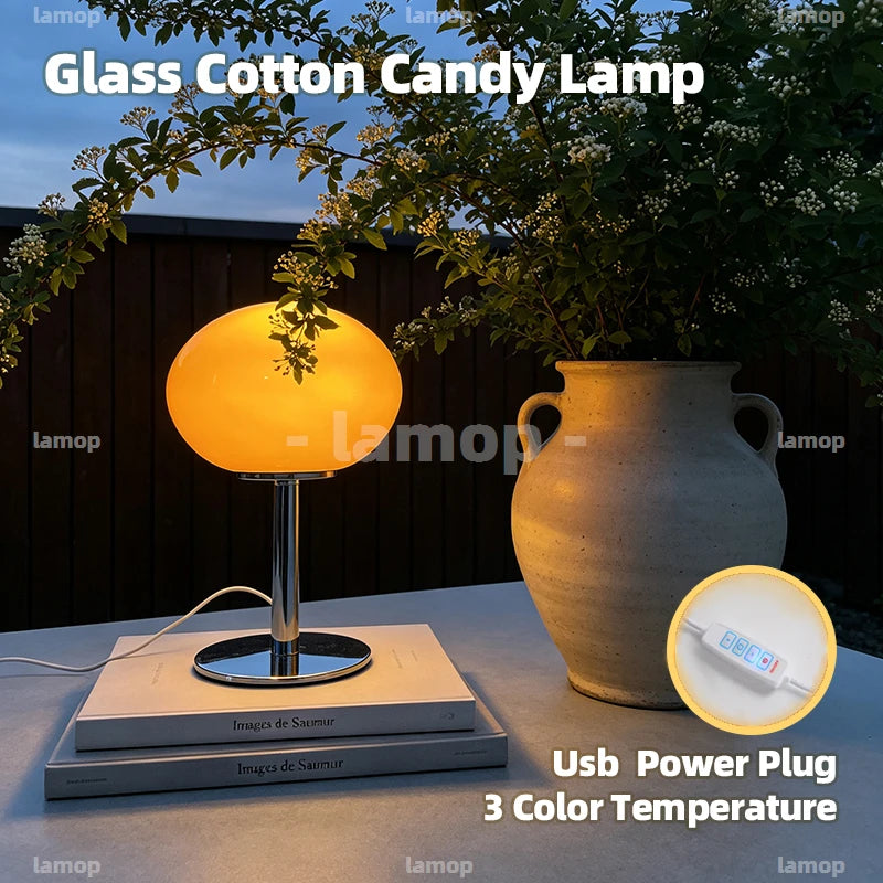 Lampe de chevet jaune