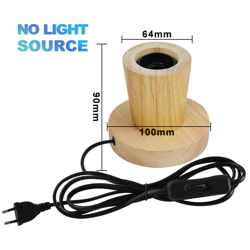 Lampe de table rétro en bois