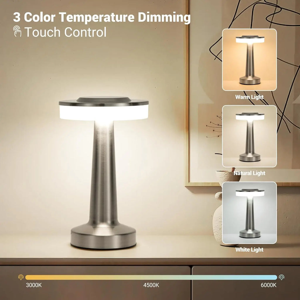 Lampe de chevet argenté