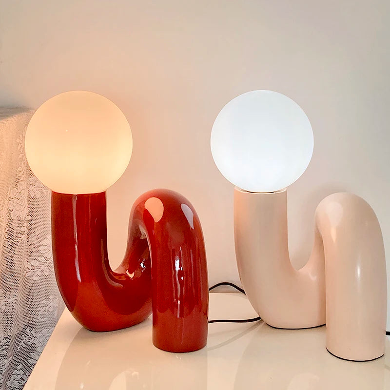Lampe de chevet bordeaux