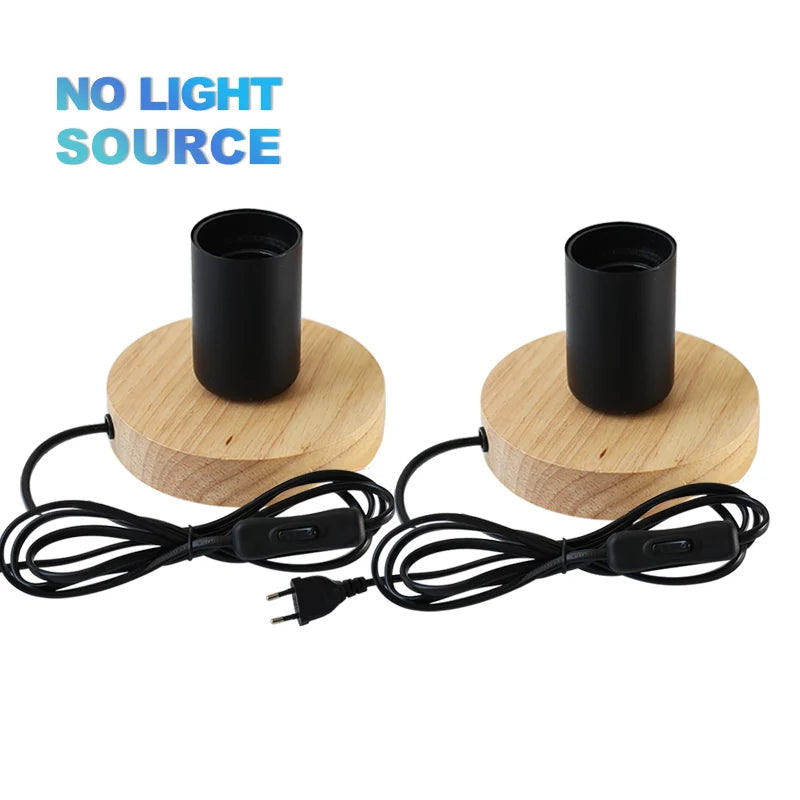 Lampe de table rétro en bois