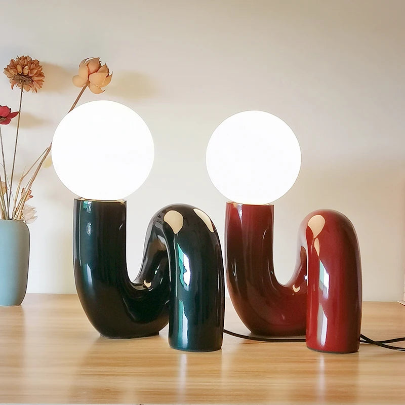 Lampe de chevet bordeaux