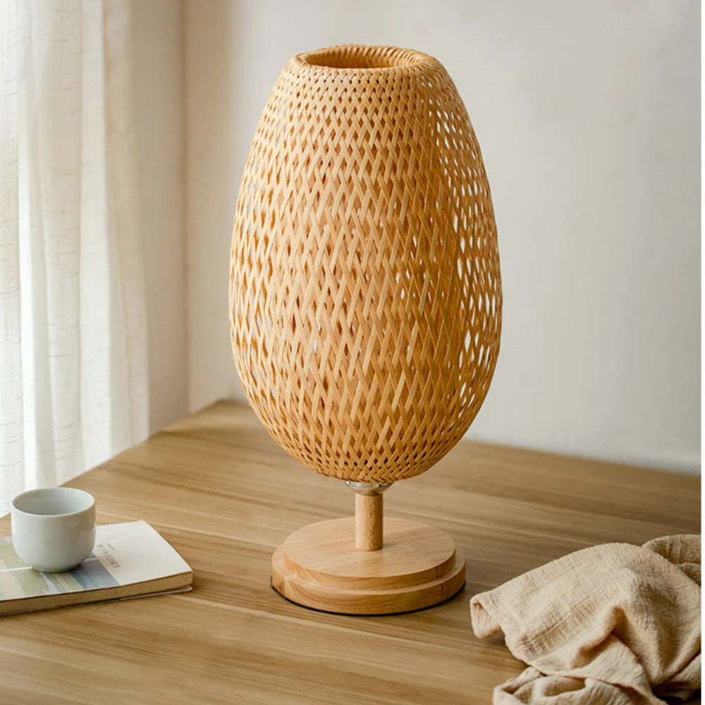 Lampe de chevet rotin