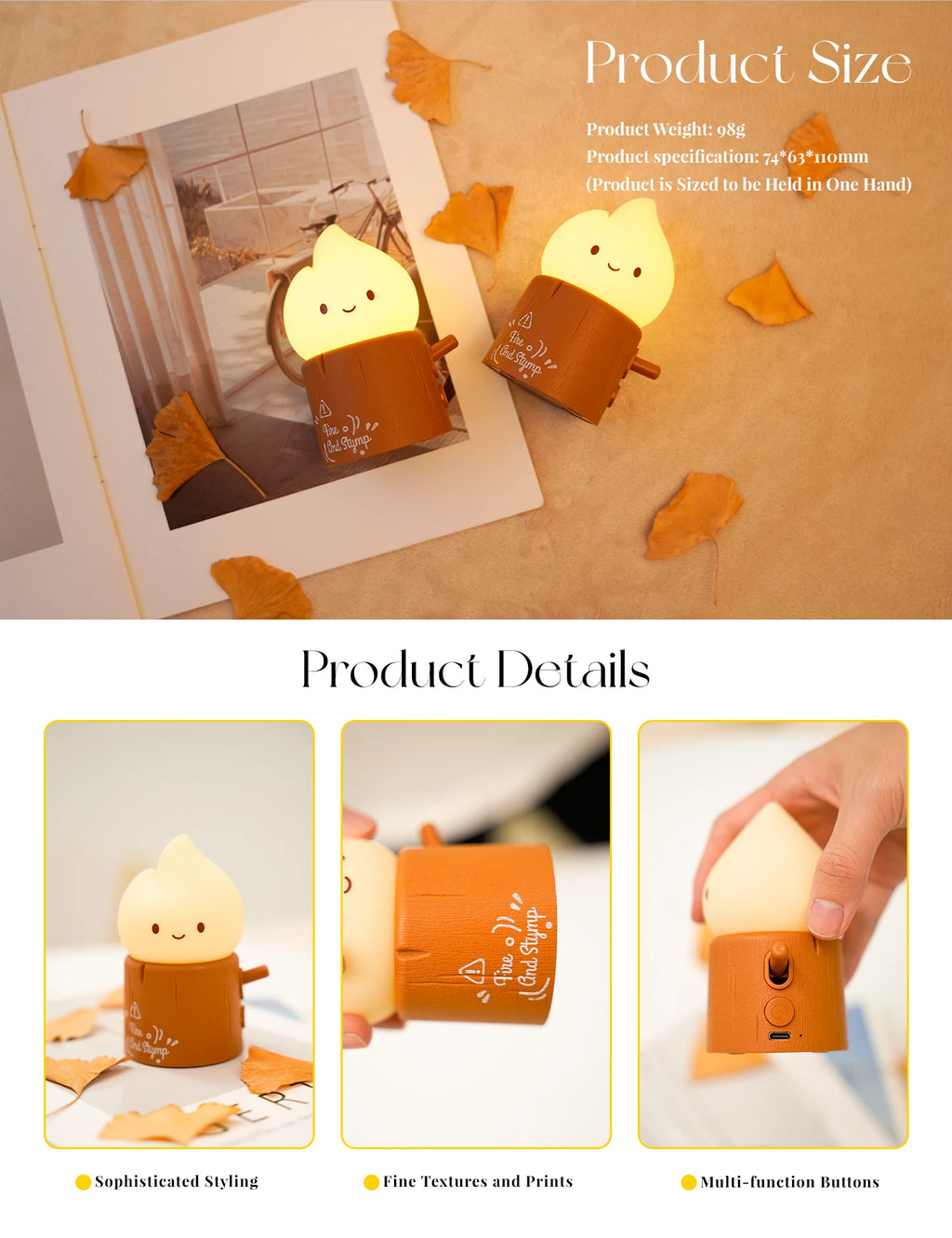 Lampe de chevet marron
