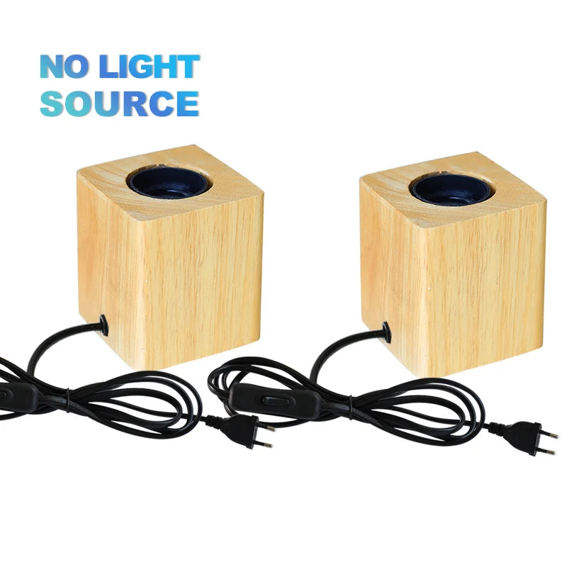Lampe de table rétro en bois