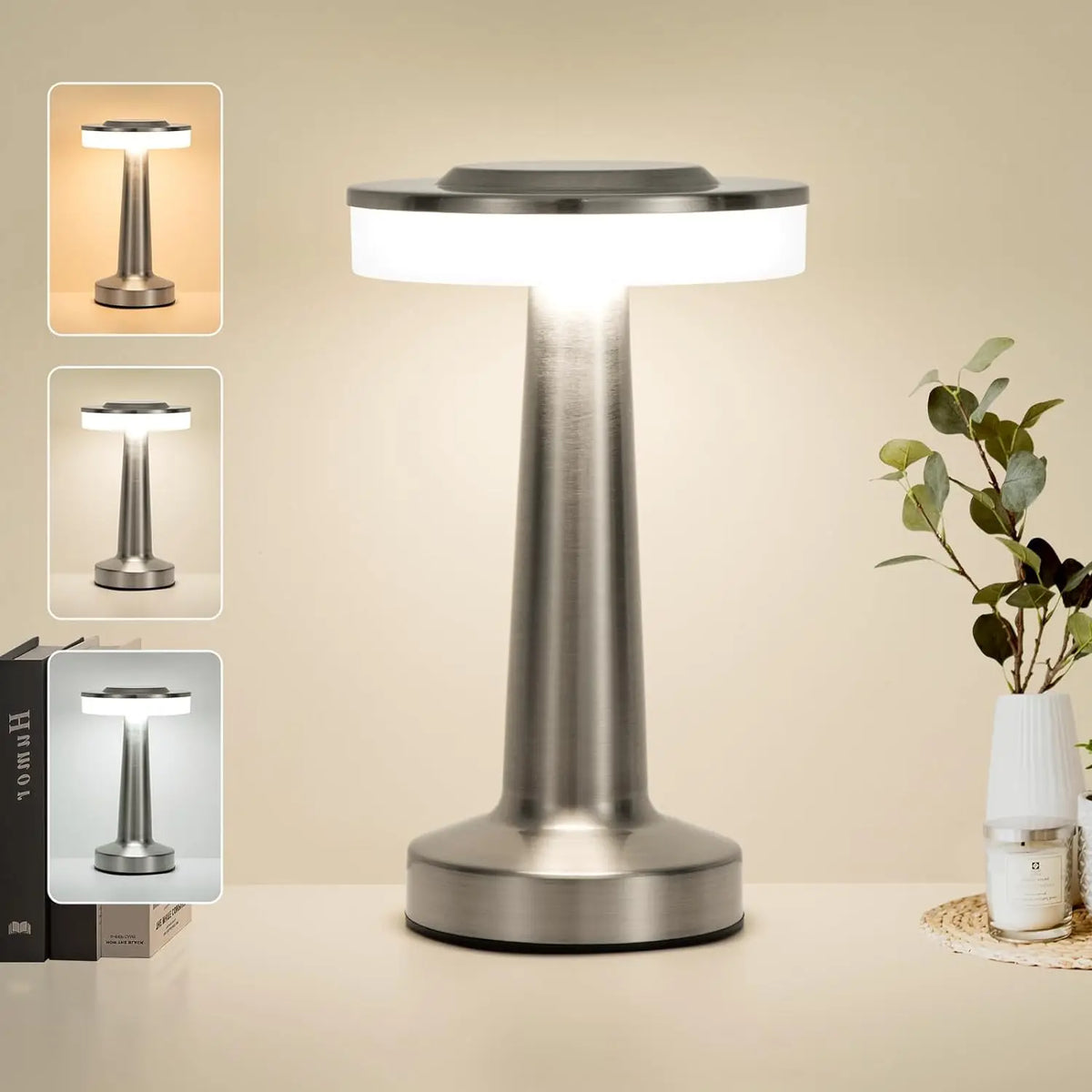 Lampe de chevet argenté