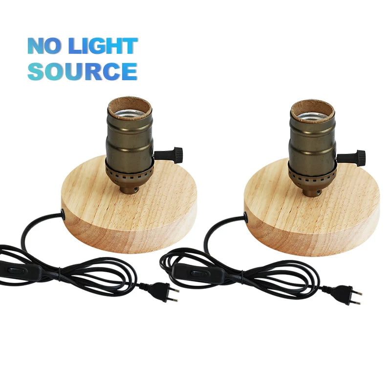 Lampe de table rétro en bois