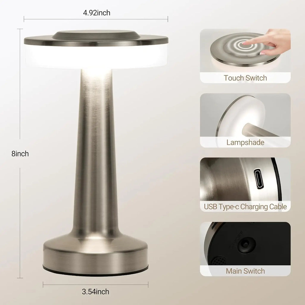 Lampe de chevet argenté