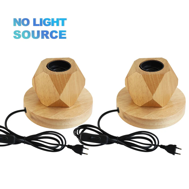 Lampe de table rétro en bois