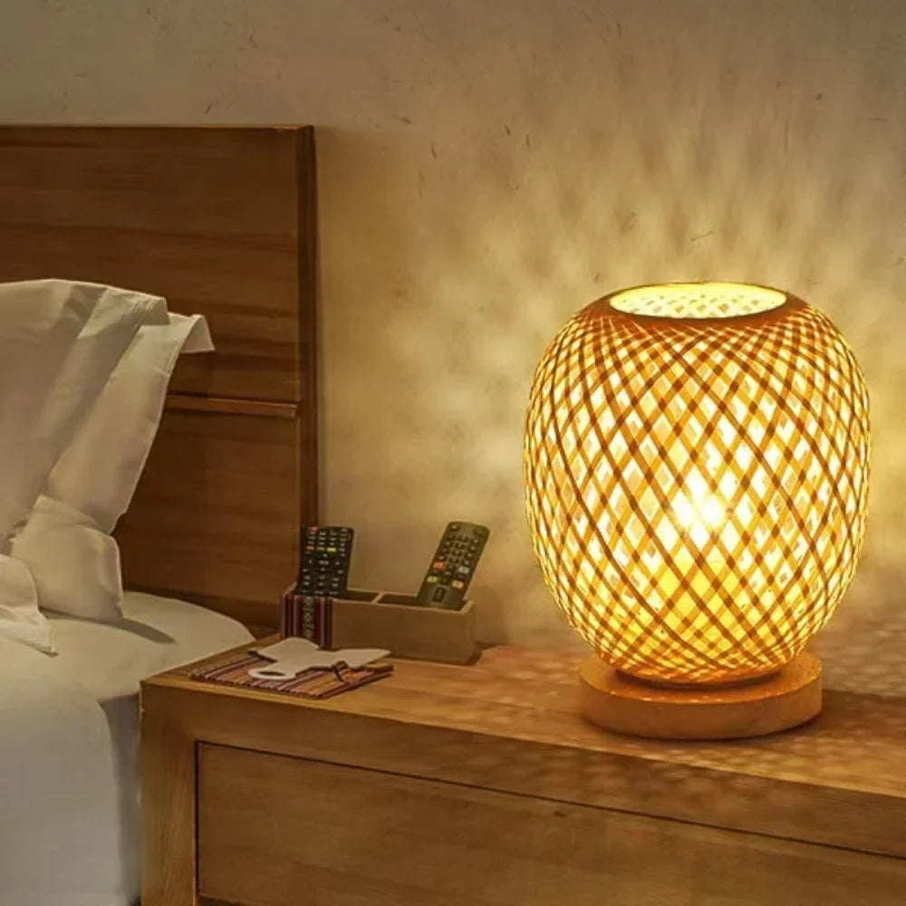 Lampe de chevet cannage