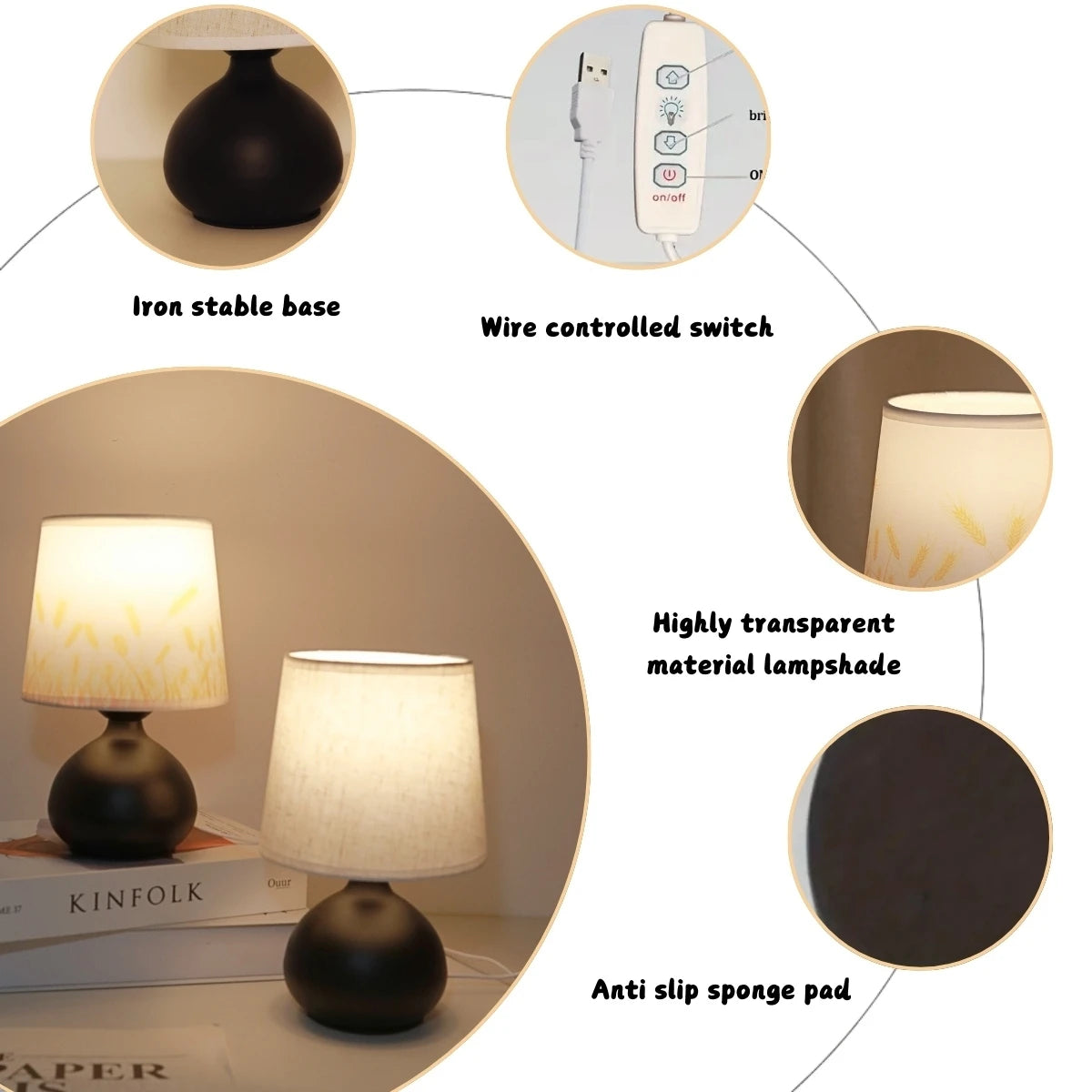 Lampe de chevet laiton