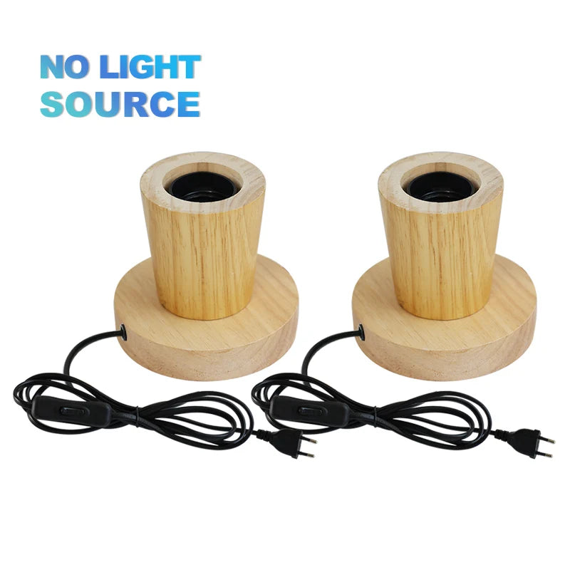 Lampe de table rétro en bois